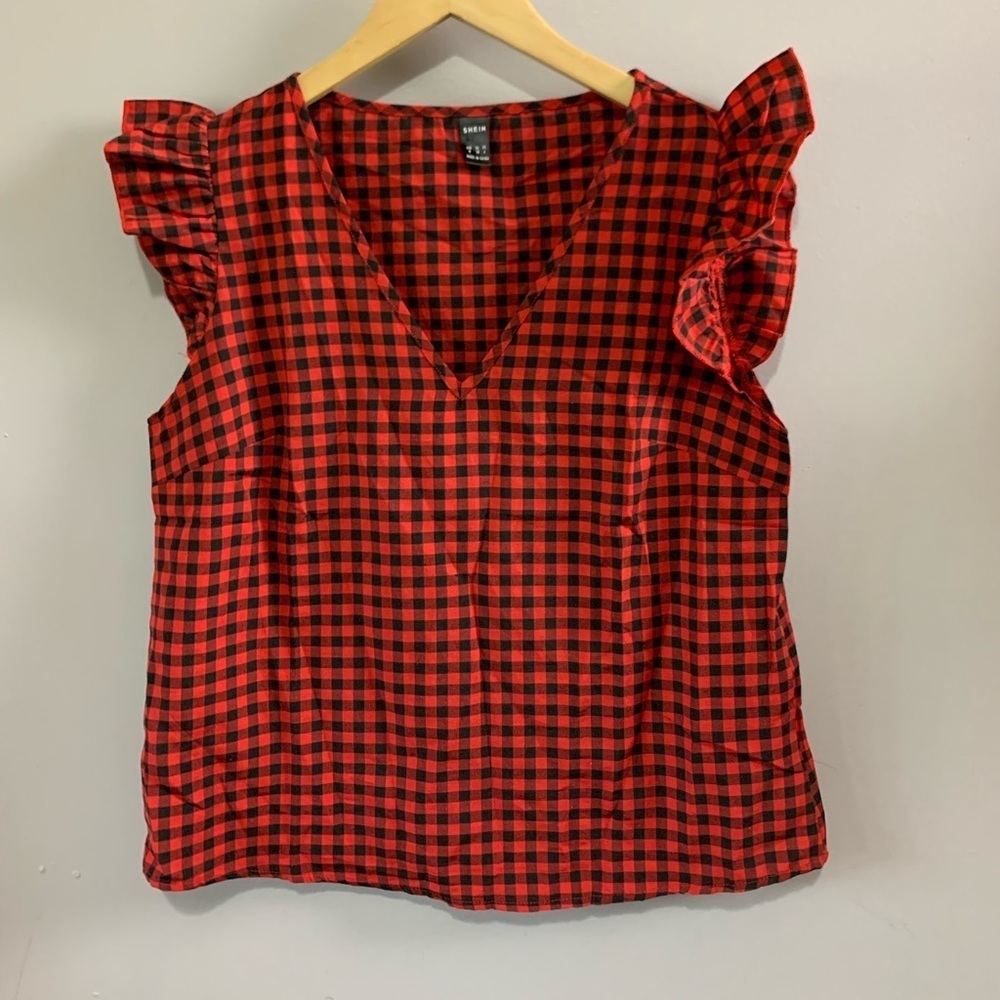 SHEIN checkered blouse